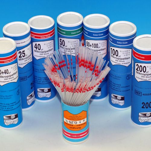 Micropipetta manuale - 40555 series - Glaswarenfabrik Karl Hecht - a un canale / monouso / graduata