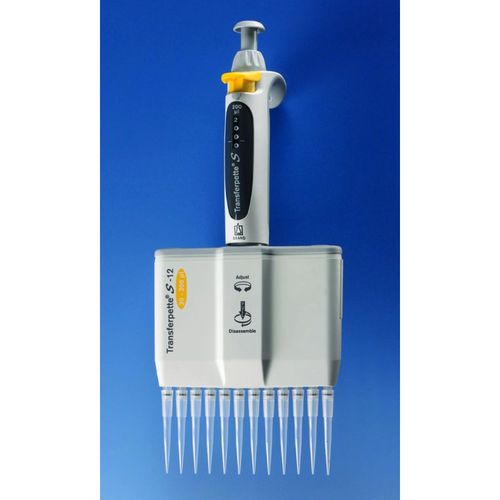 Micropipetta manuale - Transferpette® S-12 - Glaswarenfabrik Karl Hecht - a pistone / 12 canali / a volume regolabile