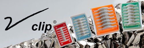 Clip chirurgico endoscopico - VClip® - Grena - biocompatibile / in titanio / a forma di V