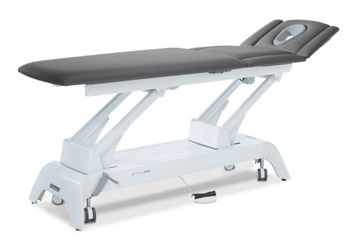 Lettino da massaggio elettrico - PRO T7 - GymnaUniphy - su rotelle / con schienale ad altezza regolabile / con braccioli