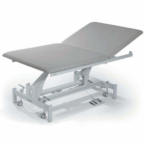 Lettino Bobath elettrico - GO - GymnaUniphy - su rotelle / con schienale ad altezza regolabile / a 2 sezioni