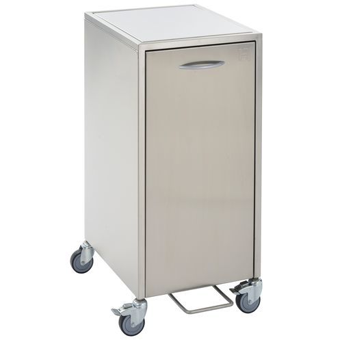 Pattumiera in polipropilene - WSLT110 - Hammerlit - in acciaio inossidabile / su rotelle / a pedale