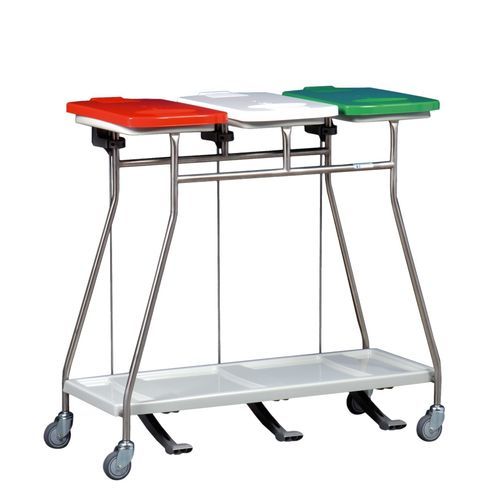 Carrello di trasporto - MS365L - Hammerlit - portarifiuti / in acciaio inossidabile / 3 sacchi