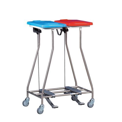 Carrello portabiancheria per biancheria - W265L - Hammerlit - 2 sacchi / in plastica / in acciaio inossidabile