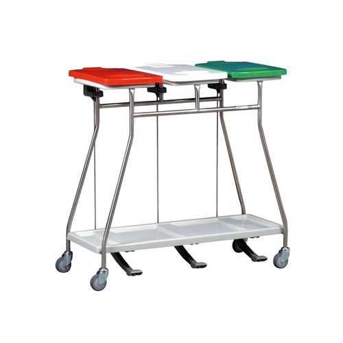 Carrello di trasporto - MS365LT - Hammerlit - portarifiuti / in acciaio inossidabile / 3 sacchi