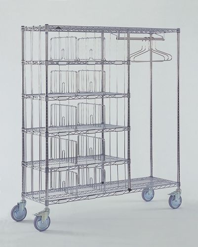 Rack per indumenti - KS24486 - Hammerlit - per ospedale / con rotelle / in acciaio inossidabile