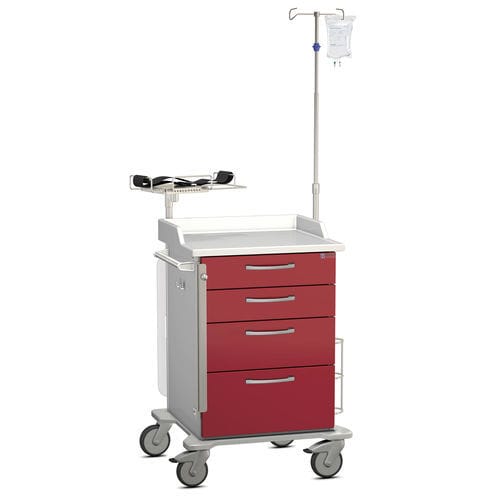 Carrello di emergenza - K42 - Modell 11 - Hammerlit - con cassetti / con asta portaflebo / con tavola per massaggio cardiaco