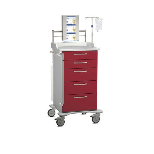 Carrello medico - K42 - Modell 15 - Hammerlit - per trattamenti / con asta portaflebo / con tavola per massaggio cardiaco
