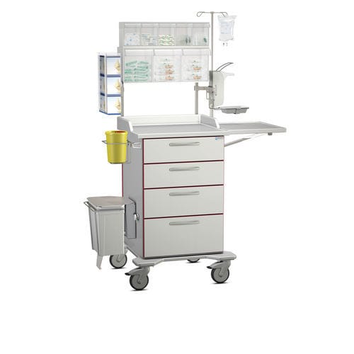 Carrello medico - K42 - Modell 20 - Hammerlit - per prelievo di sangue / con piano di appoggio / con cestello per rifiuti