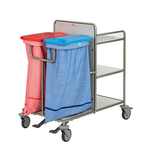 Carrello portabiancheria per sacchi puliti - EWPU382LT - Hammerlit - per sacchi sporchi / medico / con ripiano