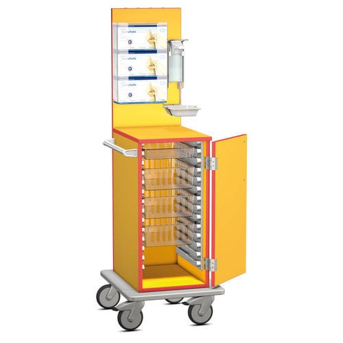 Carrello medico - P series - Hammerlit - ospedaliero / per rischi infettivi / in plastica