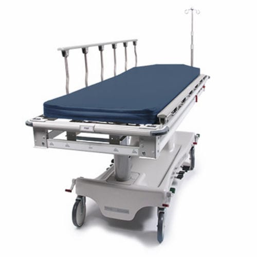 Barella con carrello da trasporto - Fluoro-Track™ - Hausted Patient Handling Systems - idropneumatica / ad altezza regolabile / 2 sezioni