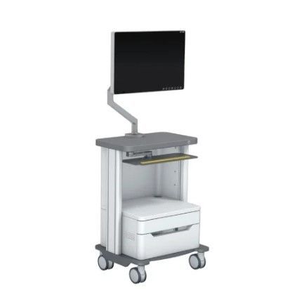 Carrello per endoscopia - „Klinik“ klein - HEBUmedical   - per monitor / in alluminio / 1 cassetto