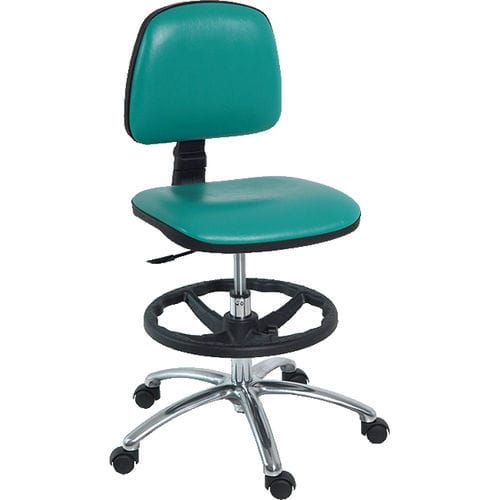 Sgabello per ambulatorio - H191 - Hidemar - ad altezza regolabile / con rotelle / con schienale