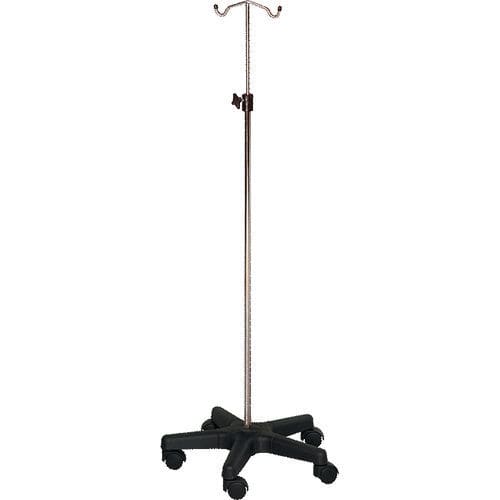 Asta portaflebo con rotelle - H164 - Hidemar - 2 ganci / telescopica / in acciaio inossidabile