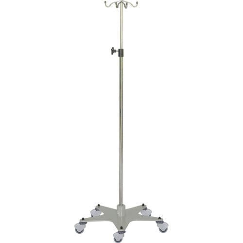 Asta portaflebo con rotelle - H169 - Hidemar - 4 ganci / telescopica / in acciaio inossidabile