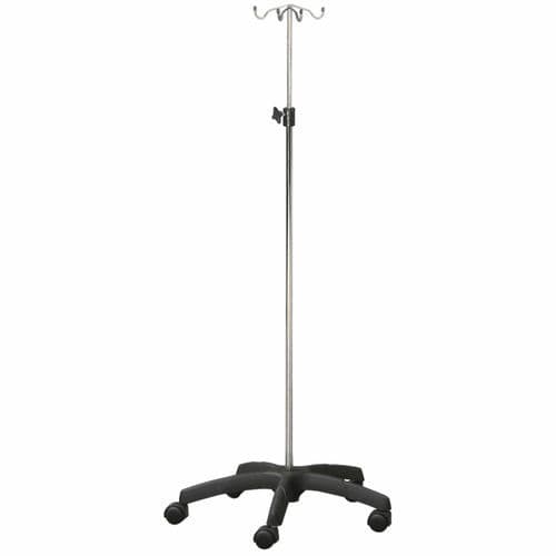 Asta portaflebo con rotelle - H166 - Hidemar - 4 ganci / telescopica / in acciaio inossidabile
