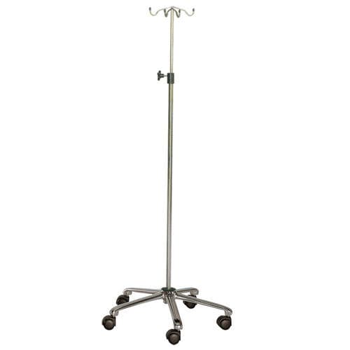 Asta portaflebo con rotelle - H167 - Hidemar - 4 ganci / telescopica / in acciaio inossidabile