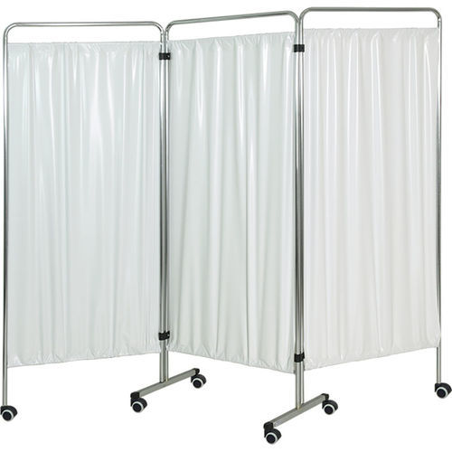 Paravento medicale pieghevole - H63 - Hidemar - con rotelle / 3 pannelli / in acciaio inossidabile