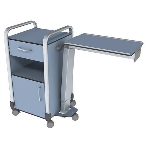 Comodino con rotelle - Catoni   - Hill-Rom   - con tavolino servitore / a scomparti