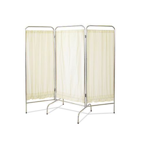 Paravento medicale pieghevole - HM.2036A - Hospimetal - mobile / 3 pannelli / con tendina