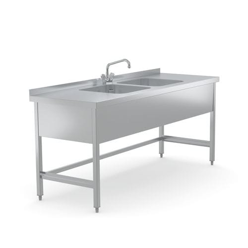 Lavandino medico - 7506195 - Hupfer Metallwerke GmbH & Co. KG - 2 postazioni / in acciaio inossidabile / ad altezza regolabile