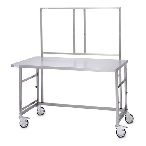 Tavolo da lavoro - 7500185 - Hupfer Metallwerke GmbH & Co. KG - rettangolare / su rotelle / in acciaio inossidabile