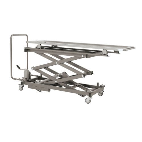 Carrello mortuario a pantografo - FP000046 - HYGECO - idraulico / in acciaio inossidabile / ad altezza regolabile
