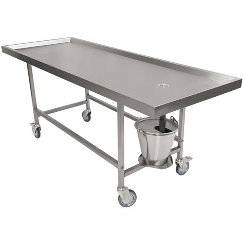 Tavolo da lavoro - MC000622 - HYGECO - rettangolare / in acciaio inossidabile / su rotelle