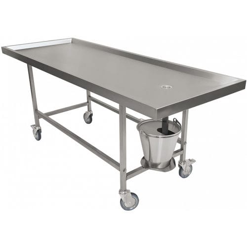 Tavolo da lavoro - FP000531 - HYGECO - rettangolare / su rotelle / in acciaio inossidabile