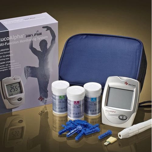 Glucometro GDH-FAD - GlucoAlpha 3 in 1 PLUS - IN4 Technology - elettrochimico / per ospedali / da laboratorio