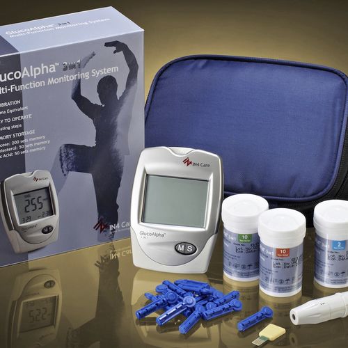 Glucometro GDH-FAD - GlucoAlpha 3 in 1  - IN4 Technology - per ospedali / da laboratorio / colesterolo
