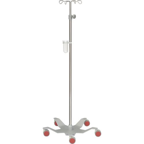 Asta portaflebo con rotelle - 22315 - Inmoclinc - 4 ganci / in acciaio inossidabile