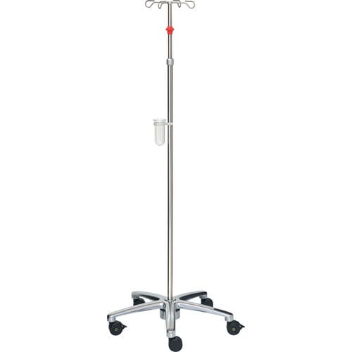 Asta portaflebo con rotelle - 22309 - Inmoclinc - 4 ganci / telescopica / in acciaio inossidabile