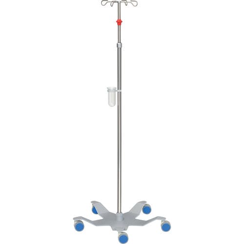Asta portaflebo con rotelle - 22318 - Inmoclinc - 4 ganci / telescopica / in acciaio inossidabile