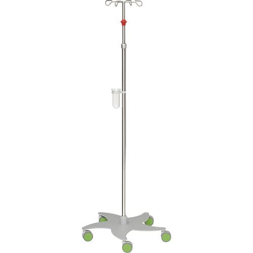 Asta portaflebo con rotelle - 22324 - Inmoclinc - 4 ganci / telescopica / in acciaio inossidabile