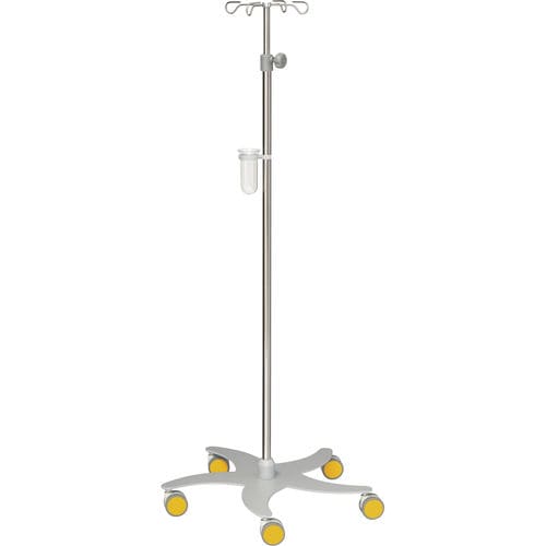 Asta portaflebo con rotelle - 22321 - Inmoclinc - 4 ganci / in acciaio inossidabile