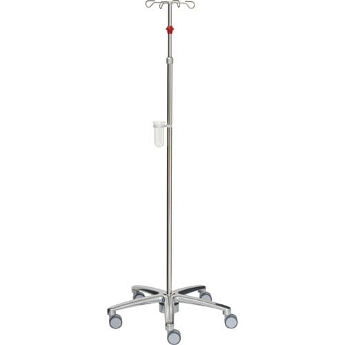 Asta portaflebo con rotelle - 22336 - Inmoclinc - 4 ganci / telescopica / in acciaio inossidabile
