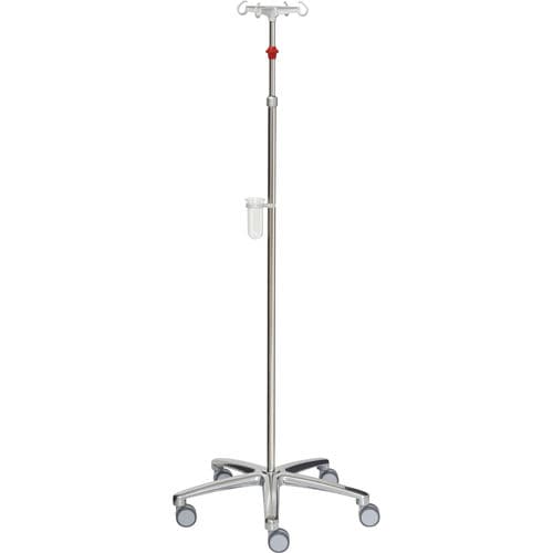 Asta portaflebo con rotelle - 22345 - Inmoclinc - 4 ganci / telescopica / in acciaio inossidabile