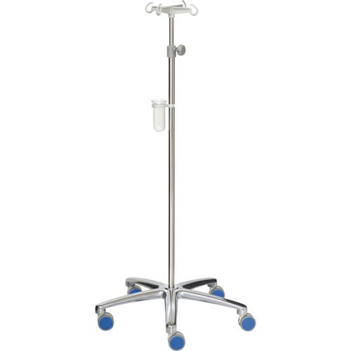 Asta portaflebo con rotelle - 22342 - Inmoclinc - 4 ganci / in acciaio inossidabile