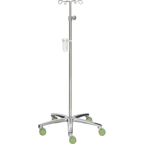 Asta portaflebo con rotelle - 22348 - Inmoclinc - 4 ganci / in acciaio inossidabile