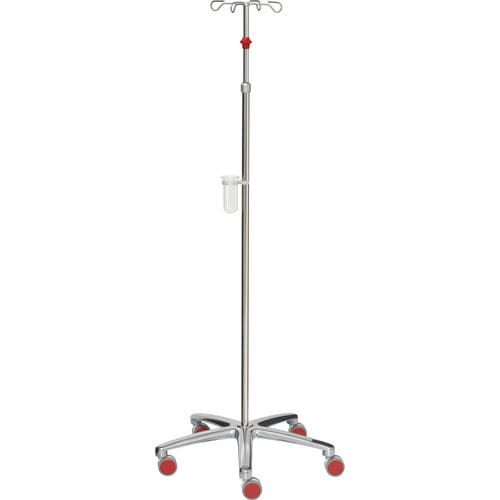 Asta portaflebo con rotelle - 22351 - Inmoclinc - 4 ganci / telescopica / in acciaio inossidabile