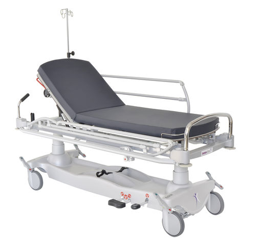 Barella con carrello di emergenza - 10102 - Inmoclinc - passamalati / idraulica / ad altezza regolabile