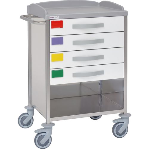 Carrello ospedaliero - 10605 - Inmoclinc - multifunzione / in acciaio inossidabile / 4 cassetti