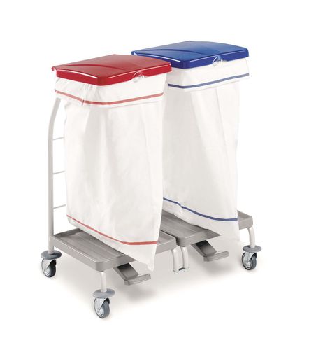 Carrello portabiancheria per sacchi sporchi - 10243 - Inmoclinc - ospedaliero / con scomparti / 2 sacchi