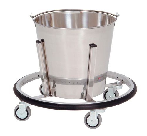 Porta-catino con rotelle - 12L | 25123 - Inmoclinc - in acciaio inossidabile
