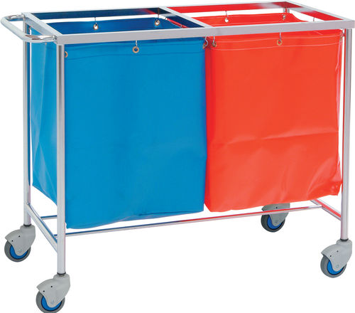 Carrello portabiancheria per sacchi sporchi - 10235 - Inmoclinc - ospedaliero / con scomparti / 2 sacchi