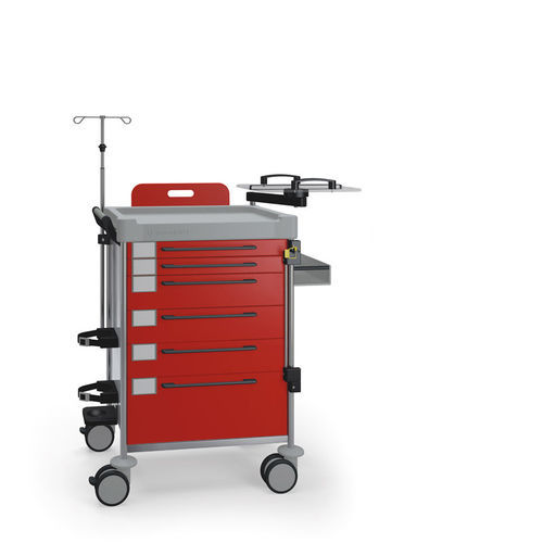 Carrello di emergenza - 1208 R - Insausti - per defibrillatore / in acciaio inossidabile / in polietilene