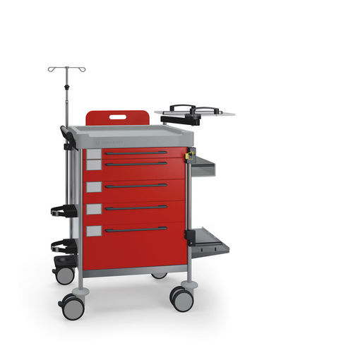 Carrello di emergenza - 1299 R - Insausti - per defibrillatore / in acciaio inossidabile / in polietilene