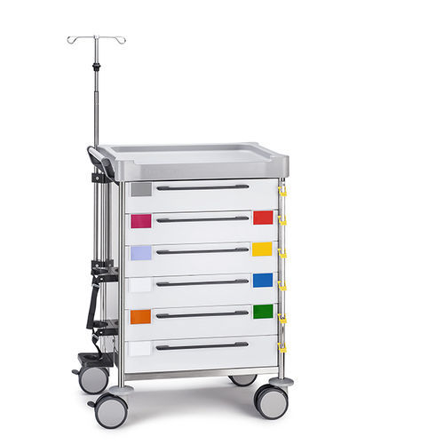 Carrello di emergenza - 1200 W - Insausti - per trattamenti / pediatrico / Broselow